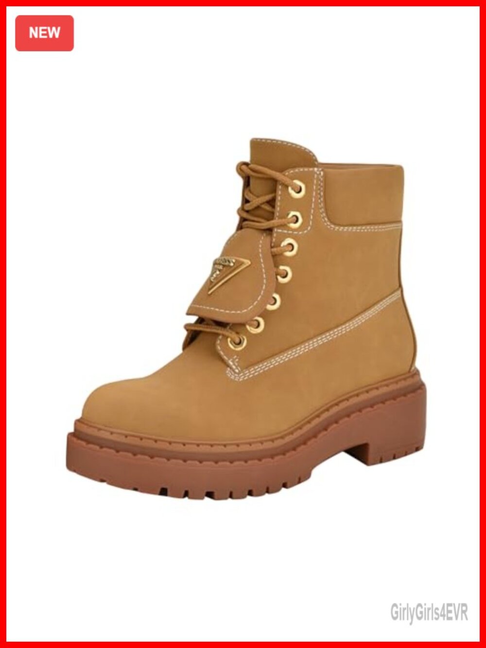 Women's Leavey Ankle Combat Boots Chunky Block Heel Lace-Up